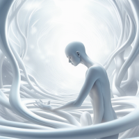 someone helping othersusing paranourmal skills with field of assistencial energies. more white environment. other dimentions. harmony environment.